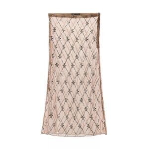 Zara embroidered beaded midi skirt